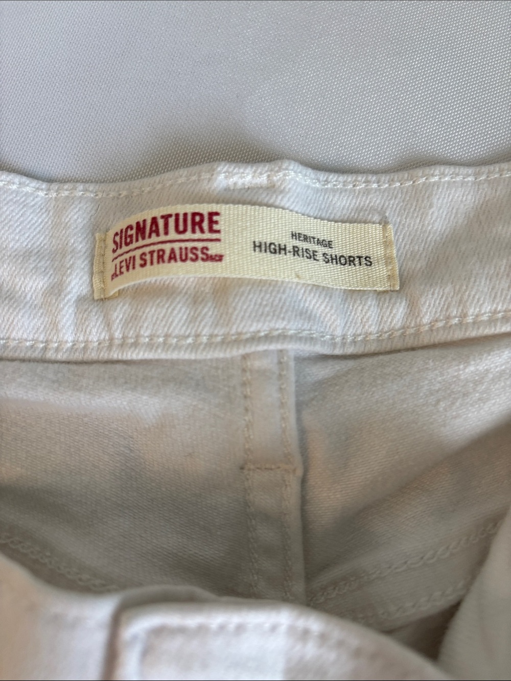 Signature by Levi Strauss White High Rise Denim Cutoff Shorts - Picture 2 of 5